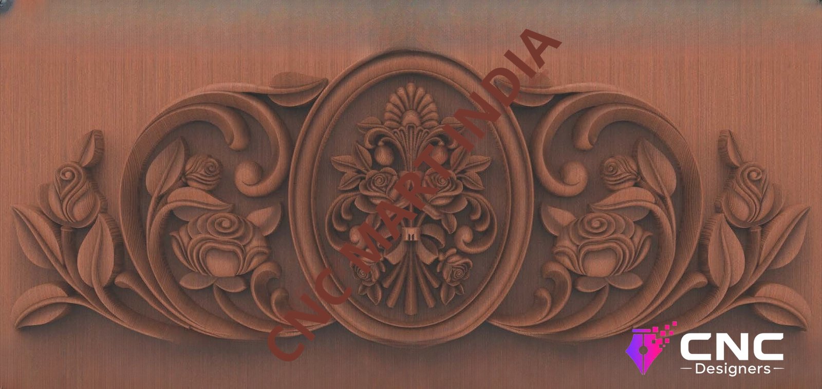 Beds & Sofa - BS-10 Elegant Floral Oval Centerpiece Carved Design